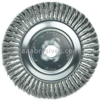 Weiler 08179 10" Standard Twist Knot Wire Wheel .014" Steel Fill 1-1/4" Arbor Hole