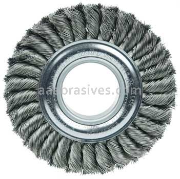 Weiler 09180 6" Standard Twist Knot Wire Wheel .016" Steel Fill 2" Arbor Hole