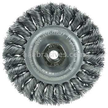 Weiler 13114 Standard Twist Knot Wire Wheel 4" .020" Steel Fill M10x1.25 Nut