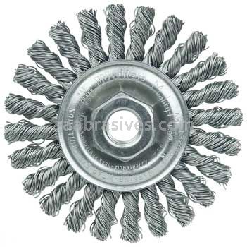 Weiler 13266 Cable Twist Knot Wire Wheel 4" .020" Steel Fill 5/8"-11 UNC Nut