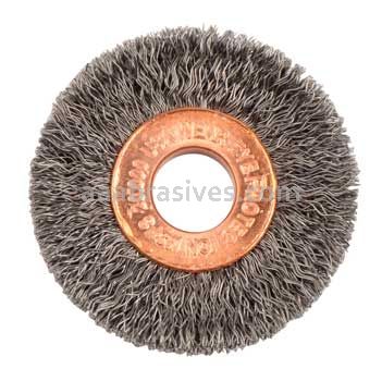 Weiler 15332 1-1/2" Small Diameter Crimped Wire Wheel .0118" Steel Fill 3/8" Arbor Hole