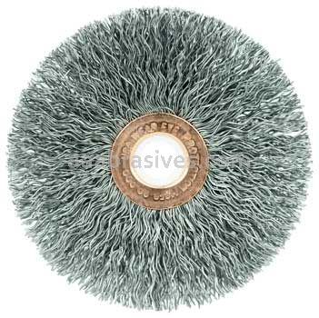 Weiler 15573 3" Small Diameter Crimped Wire Wheel .014" Steel Fill 1/2"-3/8" Arbor Hole
