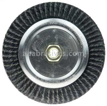 Weiler 35600 Roughneck 7" Polyflex Encapsulated Root Pass Weld Cleaning Brush .020" Steel Fill 5/8"-11 UNC Nut