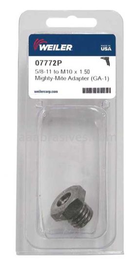 Weiler 07772P Adapter 5/8"-11 UNC to M10x1.5 Retail Pack