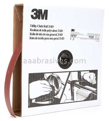 3M™ 7000118509 1 x 50 yds P220 Grit J-weight 314D Utility Cloth Roll