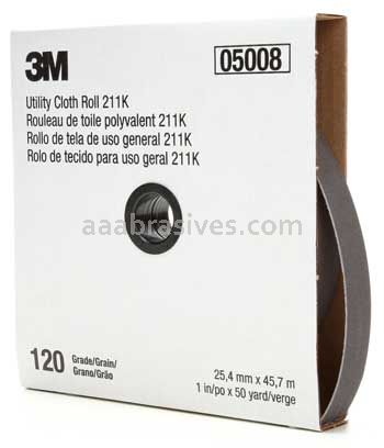 3M™ 7000118335 1 x 50 yds 120 Grit J-weight 211K Utility Cloth Roll