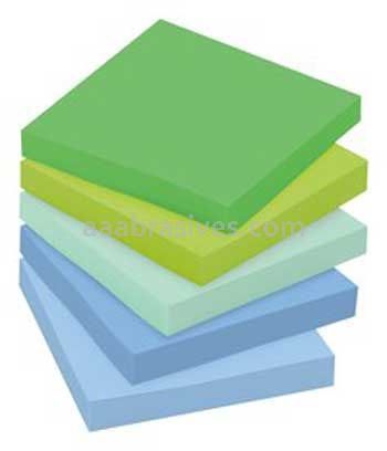Post-it™ Super Sticky Recycled Notes 654-12SST 3 in x 3 in Bora Bora Collection 3M 7010332776