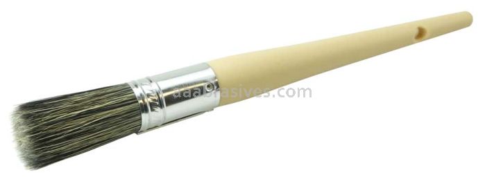 Weiler 40120 #6 13/16" Round Sash Brush Grey Bristle Fill 2" Trim Length Plain Foam Handle