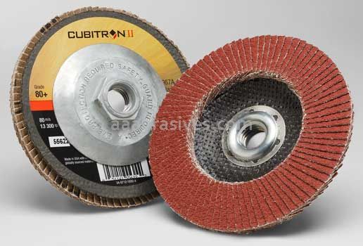 3M&trade; 7100031307 4-1/2 x 5/8-11 80+ Grit Flap T29 Cubitron&trade; II  Disc