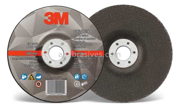 3M&trade; 7100219761 6 x 1/8 x 7/8 06469 T27 Cut & Grind Wheel