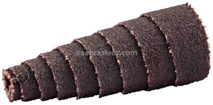 3/4 x 1-1/2 x 3/16 /50 /M-16 /Merit Aluminum Oxide /Spiral Rolls, Full-Tapered (Spirapoints)