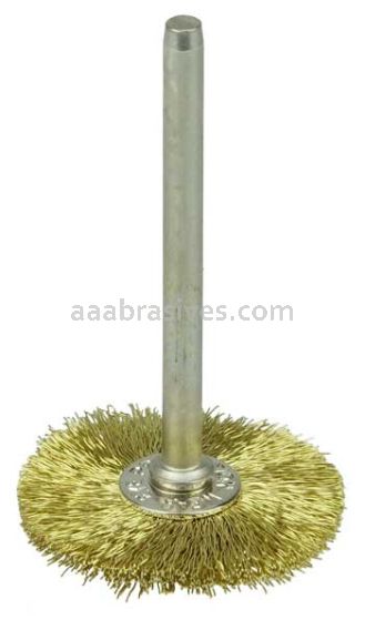 Weiler 26016 1" Miniature Wire Wheel .005" Brass Fill 1/8" Stem