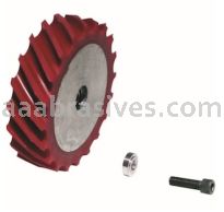 Dynabrade 11688 Contact Wheel 4" Dia. x 1" W x 5/8" I.D. Scoop Face 60 Duro Urethane