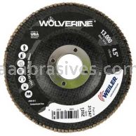 Weiler 31347 - 4-1/2" 120Z 7/8" A.H. Wolverine Abrasive Flap Disc Angled Phenolic Backing - 012382313470