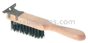 Long Handle Scratch Brush Stainless Steel W/Scraper