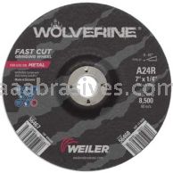 Weiler 56469 - 9" x 1/4" x 7/8" A.H. A24R Type 27 Grinding Wheel - 012382564698