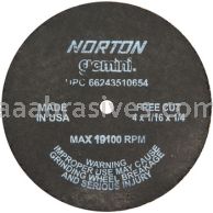 Norton 4 x 1/16 x 1/4 Gemini Free Cut D Sides Reinforced Type 01 Straight Wheels