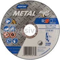 Norton Abrasives 66252842158 4-1/2 x .040 x 7/8 Norton Metal 5 pk Type 01 Straight Wheels