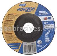 Norton Abrasives 66252843328 4-1/2 x 1/4 x 7/8 Norton NorZon Plus Type 27 Depressed Center Wheels