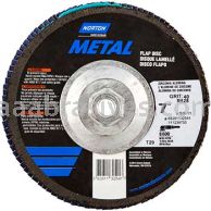Norton 7 x 5/8-11 40 Norton Metal T29 High Density R828 Flap Discs