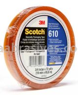 Scotch&trade; Light Duty Packaging Tape 610 Clear Heat Resistant 3/4 in x 72 yd 3M 7000001556