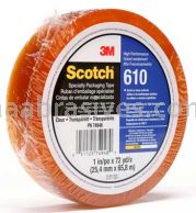 Scotch&trade; Light Duty Packaging Tape 610 Clear Heat Resistant 1 in x 72 yd 3M 7000001557
