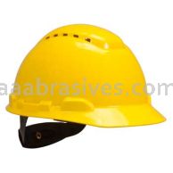3M&trade; 7000002419 H-702V Hard Hat Vented Yellow 4-Point Ratchet Suspension