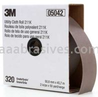 3M™ 7000118352 2 x 50 yds 320 Grit J-weight 211K Utility Cloth Roll