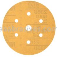 3M&trade; 7000118771 6" P180 Grit 236U Hookit&trade; Gold Dust Free Sanding Disc 01079