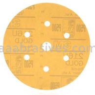 3M&trade; 7000119695 6" P500 Grit 216U Hookit&trade; Gold Dust Free Sanding Disc 01072
