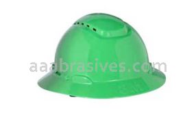 3M&trade; 7000144968 H-804V Full Brim Hard Hat Green 4-Point Ratchet Suspension Vented