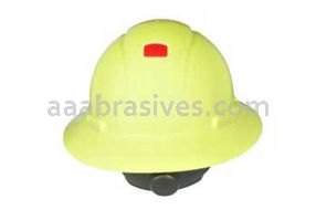 3M&trade; 7000144983 H-809R-UV Full Brim Hard Hat Hi-Vis Yellow 4-Point RatchetSuspension with Uvicator