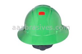 3M&trade; 7000144989 H-804V-UV Full Brim Hard Hat Green 4-Point Ratchet Suspension Vented with Uvicator