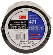 3M&trade; 7010335136 Vinyl Tape 471 Black 4" x 36 yards