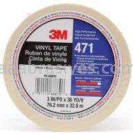3M&trade; 7010375095 Vinyl Tape 471 White 3" x 36 yards