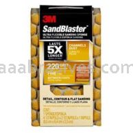 3M&trade; 7010376634 SandBlaster&trade; Dust Channeling Sanding Sponge 4-1/2x2-1/2x1 220 Grit