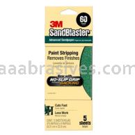 3M&trade; 7010377833 3-2/3 x 9 60 Grit SandBlaster&trade; Sandpaper with NO-SLIP GRIP&trade; Backing