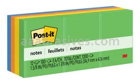 Post-it&trade; Notes 653-AU 1 3/8 in x 1 7/8 in Jaipur Collection 3M 7010412345