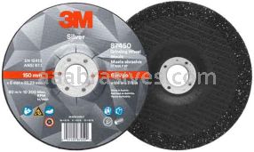3M&trade; 7010414997 6 x 1/4 in x 7/8 Type 27 Silver Depressed Center Grinding Wheel 87450