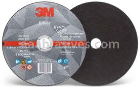 3M&trade; 7010414998 7 x .045 x 7/8 Type 1 Silver Cut-Off Wheel 87471