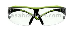 3M&trade; 7010528317 SecureFit&trade; 400 Series Safety Glasses SF401XAS-GRN Green/Black Clear Anti-Scratch Lens