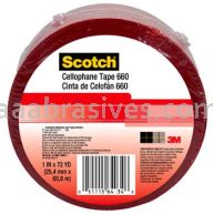Scotch&trade; Light Duty Packaging Tape 660 Red Heat Resistance Splicing 2 in x 72 yd 3M 7100079938