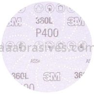3M&trade; 7100084760 3” P400 Grit 360L Hookit&trade; Clean Sanding Disc