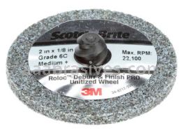 3M&trade; Scotch-Brite&trade; Roloc&trade; 7100086108 2 x 1/4 x NH 6C MED+ Deburr and Finish PRO Unitized Wheel