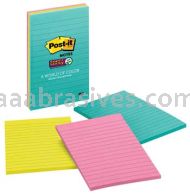 Post-it&trade; Super Sticky Notes 4645-3SSMIA 4 in x 6 in Miami Collection 3M 7100088897
