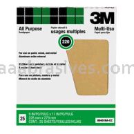 3M&trade; 7100089199 9 x 11 220 Grit Pro-Pak&trade; Aluminum Oxide Sheets for Paint and Rust Removal