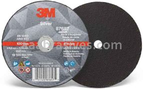 3M&trade; 7100141050 4 x 1/8 x 3/8 Type 1 Silver Cut-Off Wheel 87657