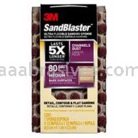 3M&trade; 7100183337 SandBlaster&trade; Dust Channeling Sanding Sponge 4-1/2x2-1/2x1 Medium 80 Grit