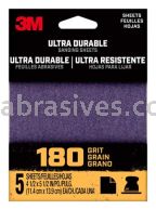 3M&trade; 7100198731 180 Grit Ultra Durable Power Sanding 1/4 Sheet