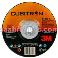 3M&trade; 7100244820 6x1/4x5/8-11 T27 Quick Change Cubitron&trade; II Depressed Center Grinding Wheel 64318